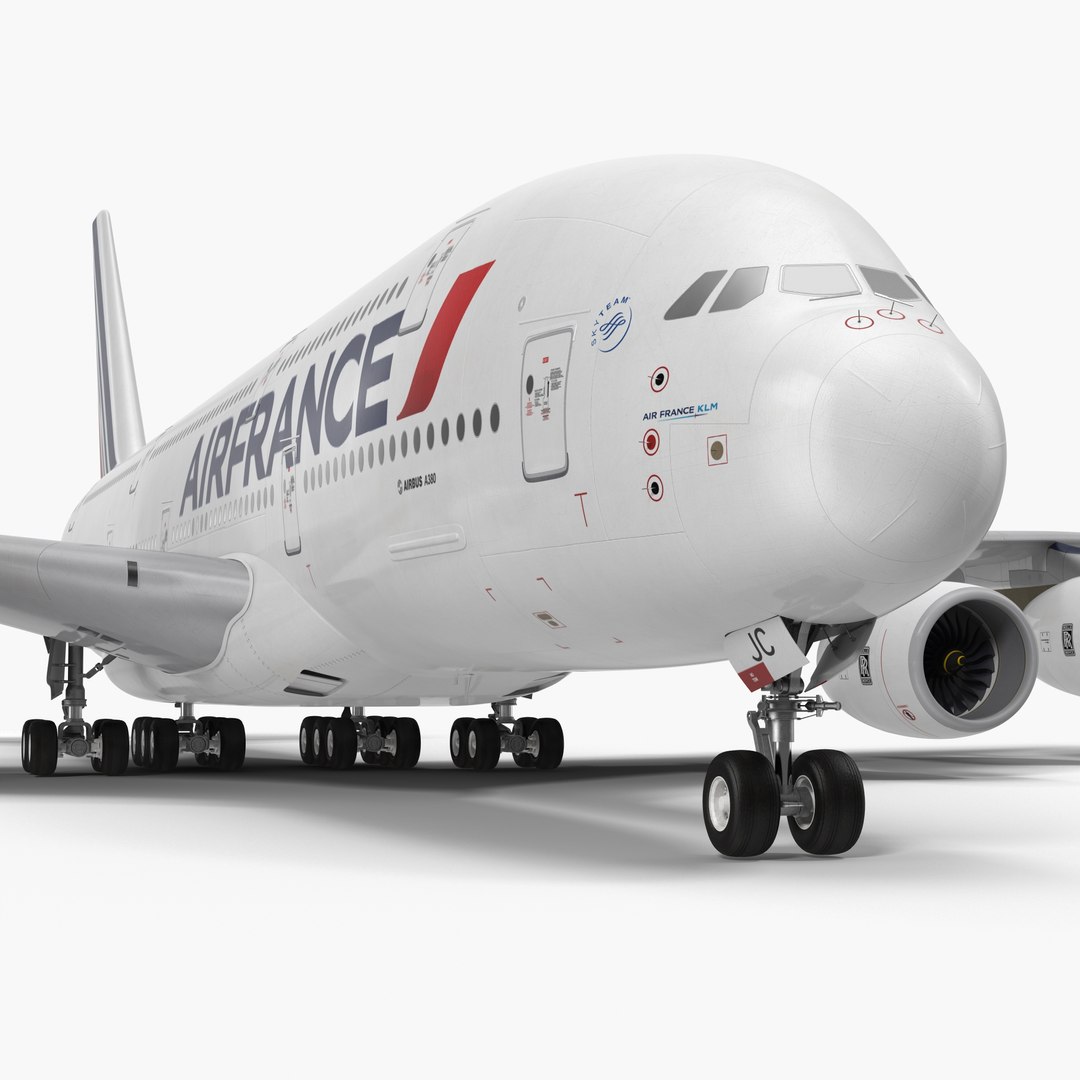 Airbus A380-1000 Air France 3D model preview