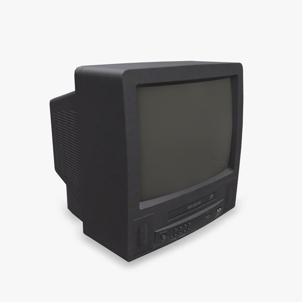 Old CRT TV Low-poly PBR 3D model