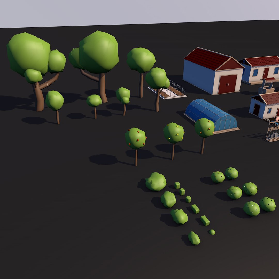 3D Farm asset collection Low-poly model https://p.turbosquid.com/ts-thumb/Yw/Za2TNg/gv/preview3/jpg/1696507618/1920x1080/fit_q87/0999138f65929c31b404415bc321c19d7c488235/preview3.jpg