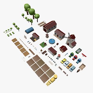 Farm asset collection Low-poly