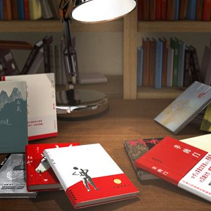 Books  unconventionally  bookshelf  desk lamp model