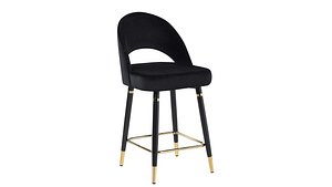 Upholstered Counter Height Stool in Black