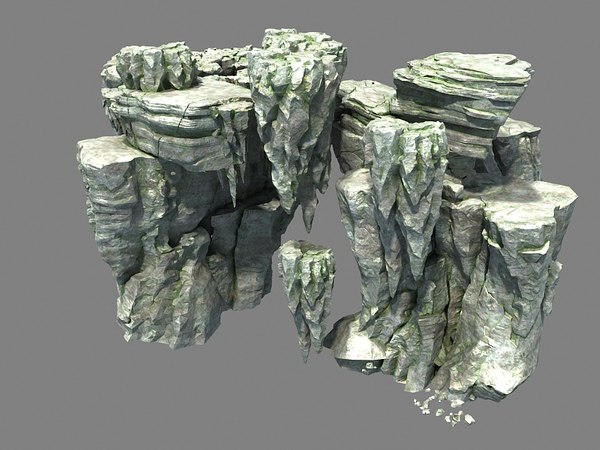 3D stone rocks walls