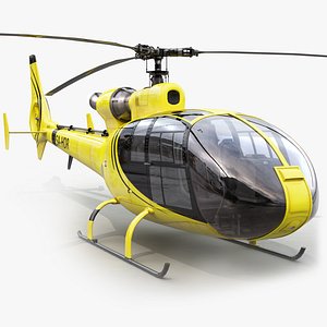 3d model of aerospatiale sa gazelle helicopter
