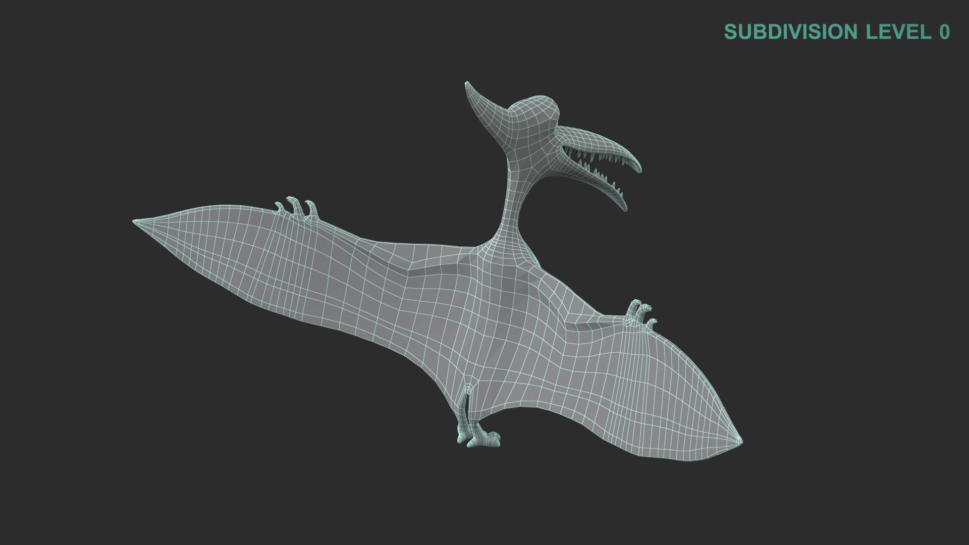 Cartoon Dinosaur Pterodactyl 3D model https://p.turbosquid.com/ts-thumb/Yw/nQ0oIW/FE/wireframe0009/jpg/1675408423/1920x1080/fit_q87/683e43c44d82f28e84fbeeff60b7ac53121117d5/wireframe0009.jpg