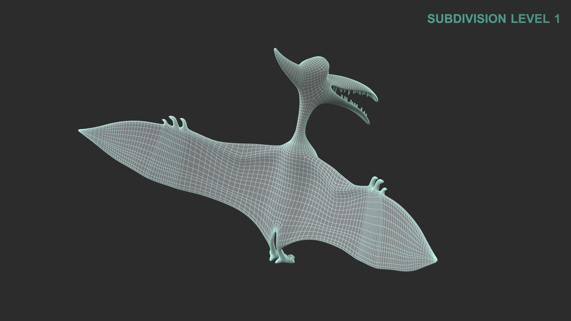 Cartoon Dinosaur Pterodactyl 3D model https://p.turbosquid.com/ts-thumb/Yw/nQ0oIW/l5/wireframe0006/jpg/1675408422/1920x1080/fit_q87/7ac93e0e98764674a8d7934e6368daf3950ed338/wireframe0006.jpg