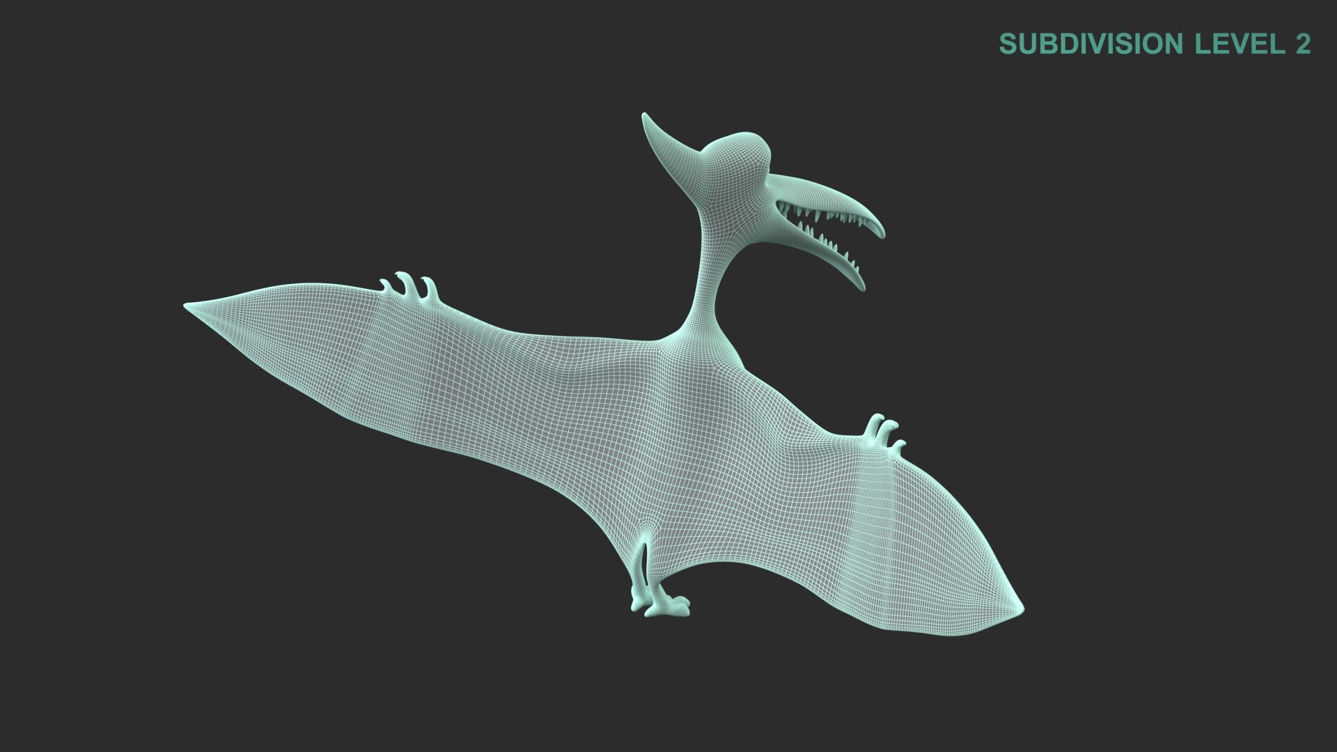 Cartoon Dinosaur Pterodactyl 3D model https://p.turbosquid.com/ts-thumb/Yw/nQ0oIW/wI/wireframe0003/jpg/1675408420/1920x1080/fit_q87/5240733acb388b1a03a0d35eff333859bbe80e35/wireframe0003.jpg