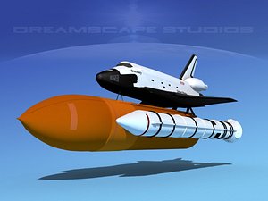 launch space shuttle 3d lwo
