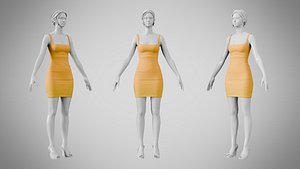 3D Dress 52 Marigold model