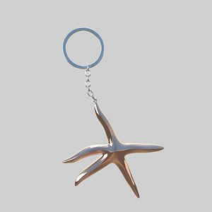 Starfish keychain copper 3D model