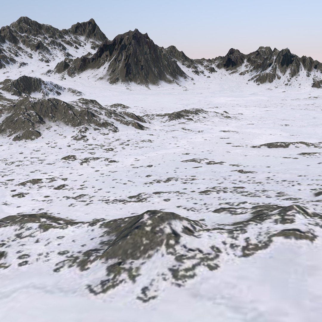 3D snowy terrain - TurboSquid 1389746