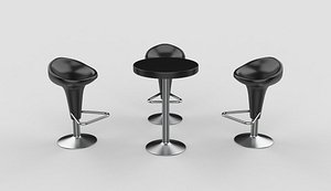 bar stool table 3D model 3D model
