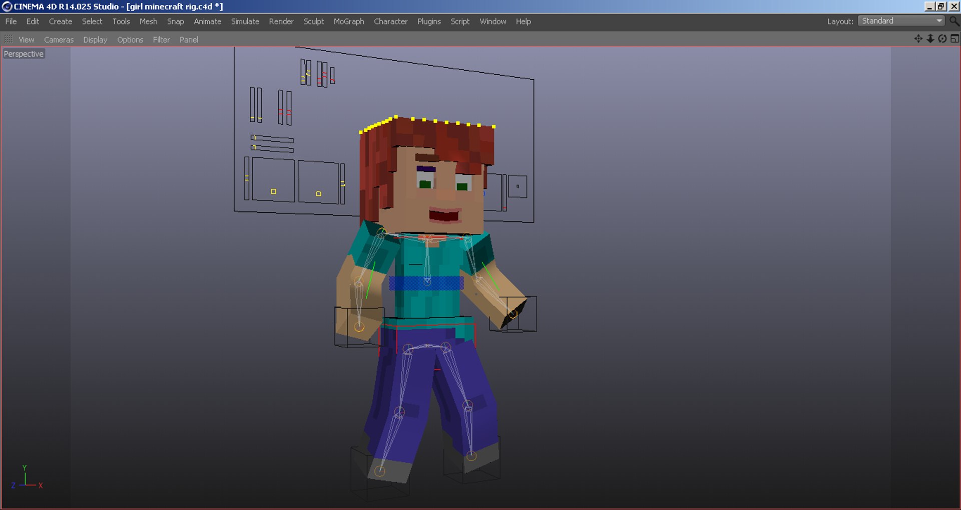Minecraft Rig Voidanimationz Female C4d