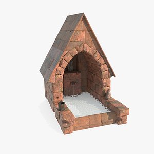 Ancient building water intake house 3D
