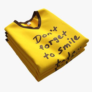 Clothing Classic V-neck Men T-shirts Stacked 3D model