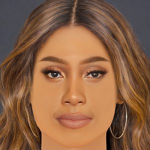 Sevyn Streeter Head - No Hair - Low poly head for game 3D model