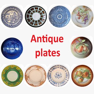 Antique And Vintage Plate Bundle 3D model