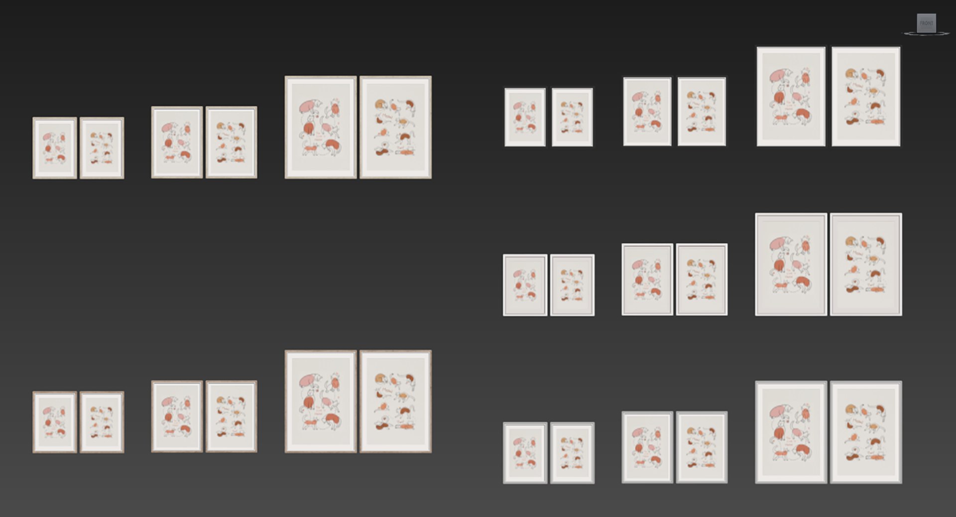 Picture Frames Set-315 Model - TurboSquid 1892762