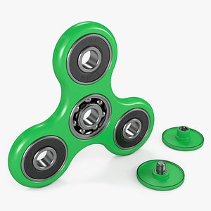 3D model fidget spinner green