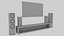TV e alto-falantes Low Poly