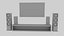 TV e alto-falantes Low Poly