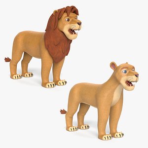 3D Cartoon Lion Set