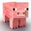 Minecraft Pig Rigged para Maya