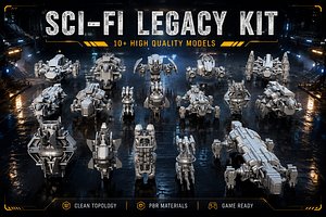 Sci-Fi Legacy Kit 19 Hard Surface Mech  Vehicle Models