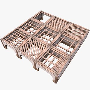 3D Wooden Roof Floor Medieval Pack