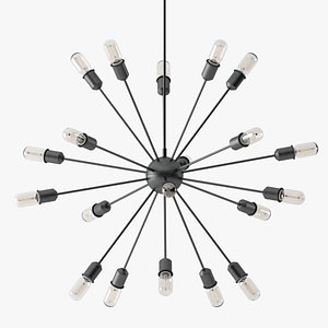 Sputnik Filament Chandelier Aged Steel Large