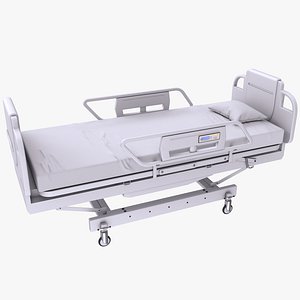 Hospital Bed - White 3D
