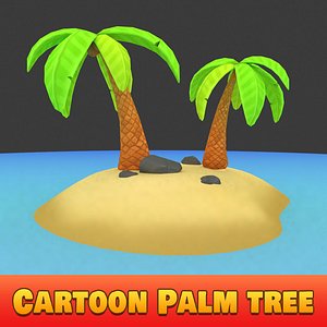 cartoon palm tree 3d model