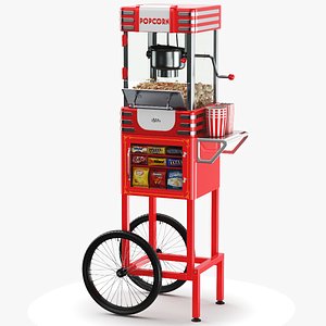 Detailed Popcorn Cart 3D model