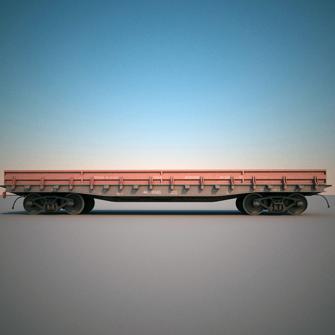 Railroad Train Gondola 3d Model