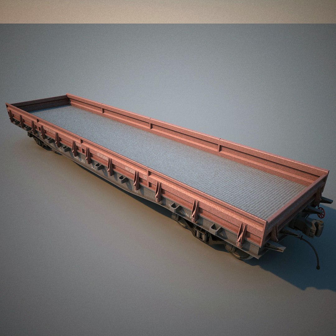 Railroad Train Gondola 3d Model
