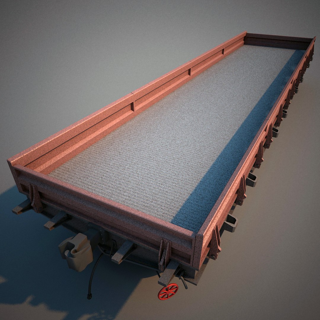 Railroad Train Gondola 3d Model