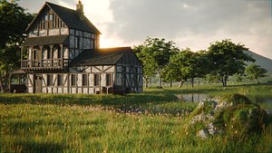 Medieval Landscape 3d Scene 3D model