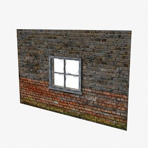 window frame brick wall 3d model