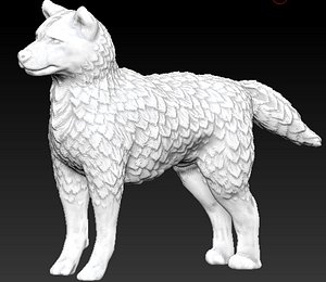 3d model wolf dog