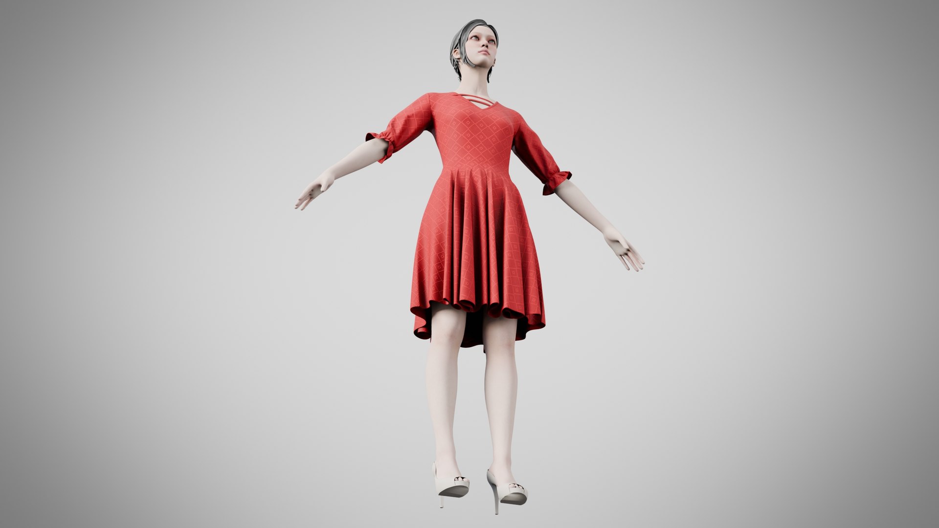 Dress 06 Red 3D Model - TurboSquid 2437832