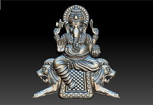 VINAYAGAR WITH LION PENDENT