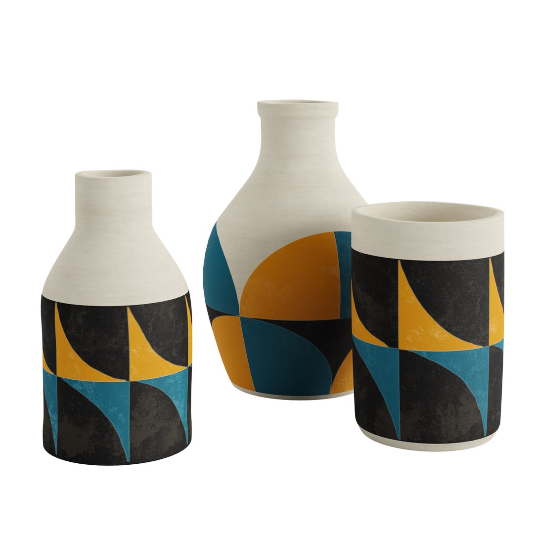 3D Ceramic vase geometric patterns https://p.turbosquid.com/ts-thumb/Yy/J69zxc/Xe/a1/jpg/1765372705/1920x1080/fit_q87/938e547a7ee13e0d809ec8aa92010f95f65dcb4a/a1.jpg
