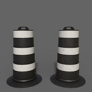 PBR Traffic Drum Barrel BlackWhite