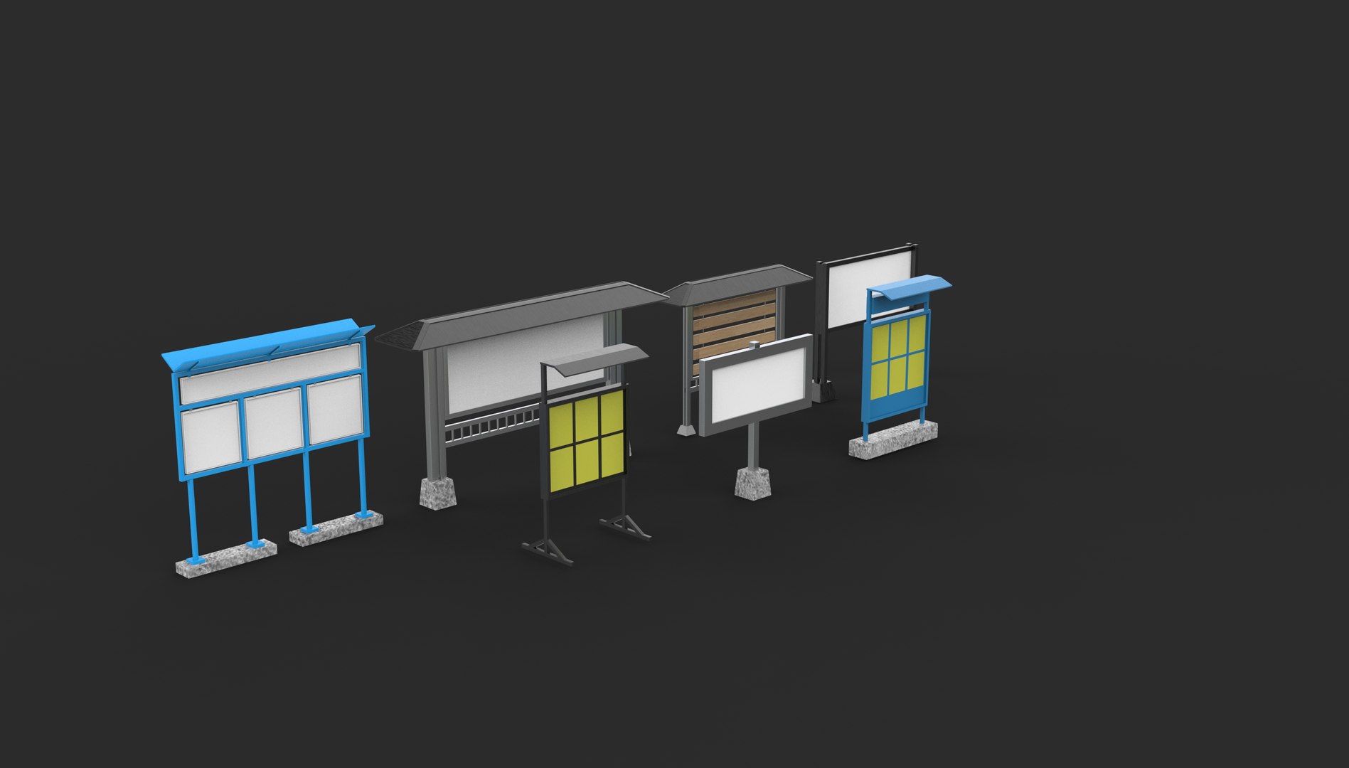 3D information board set 3D model model https://p.turbosquid.com/ts-thumb/Yy/QhgUC8/cK/informationboardsetanimation.6321/jpg/1781715340/1920x1080/fit_q87/0718bca08e79204cbf225707bac745c89156a35f/informationboardsetanimation.6321.jpg