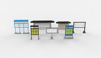 information board set 3D model