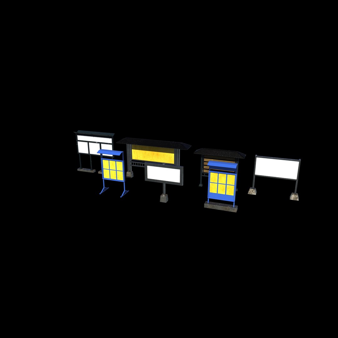 3D information board set 3D model model https://p.turbosquid.com/ts-thumb/Yy/QhgUC8/sb/informationboardset/jpg/1781715342/1920x1080/fit_q87/d23e28adb93b19af1ef54ebccba5ff21573293e3/informationboardset.jpg