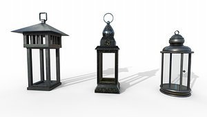 3D Metal lantern in vintage and modern style Low-poly 3D model