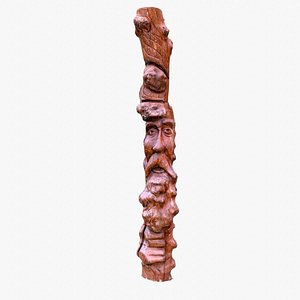 3D Wood sculpture old man 03 high-poly 3D model model