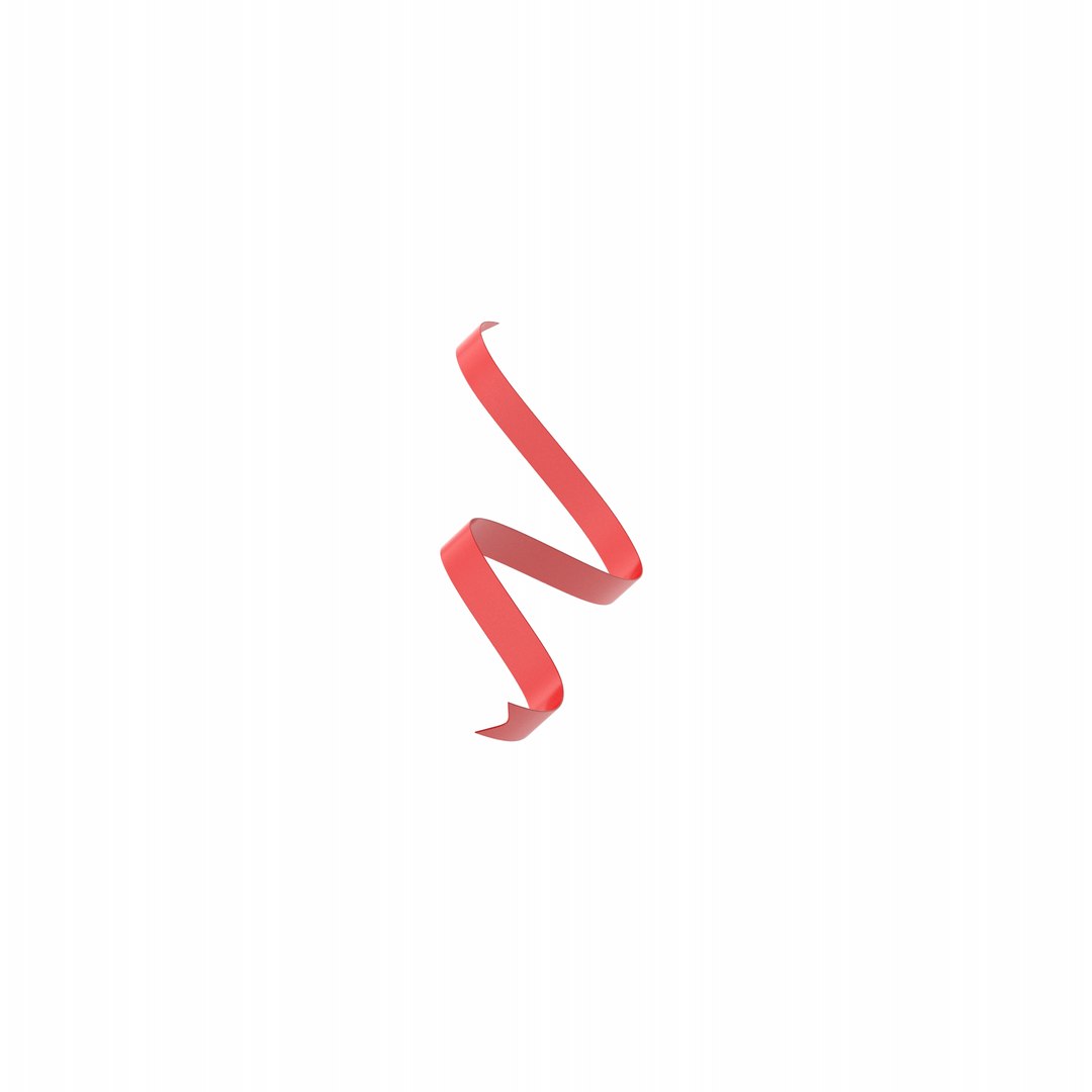 3D Red Ribbon - TurboSquid 2035503