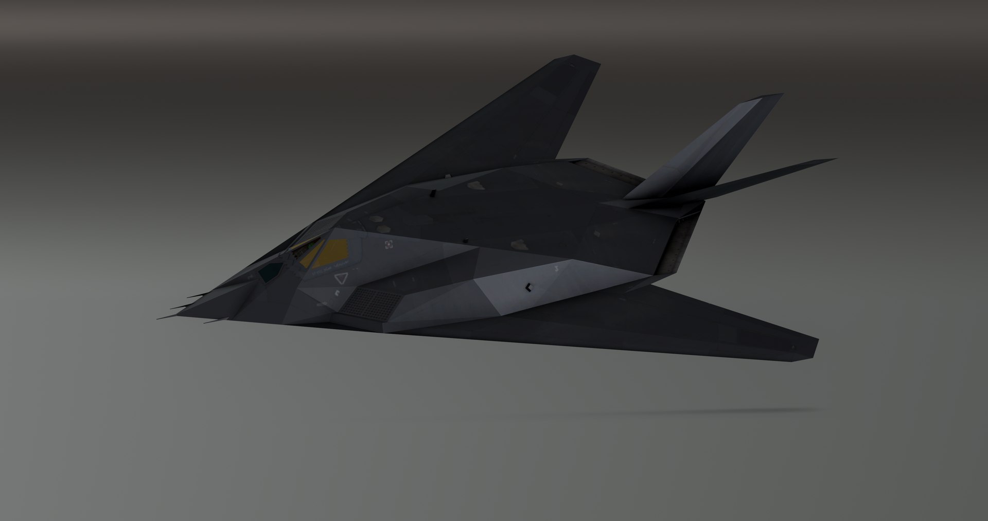 3D F117 Nighthawk Furtive Stealth - Photorealistic Millitary Aircraft ...